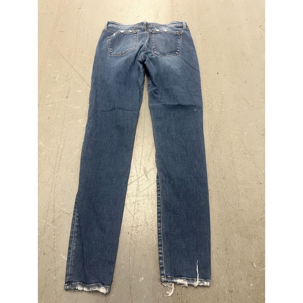 Flying Monkey Jeans Womens 28 Blue Denim Medium Wash Straight Leg Zip Fly Retro - Picture 2 of 8
